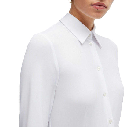 White - Side - Boss Womens-Ladies Boanna Extra-Slim Blouse