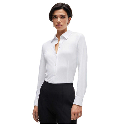 White - Lifestyle - Boss Womens-Ladies Boanna Extra-Slim Blouse