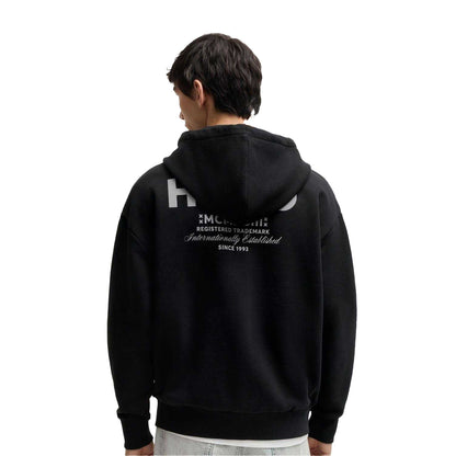 Black - Back - Hugo Mens Nardimez Logo Full Zip Hoodie