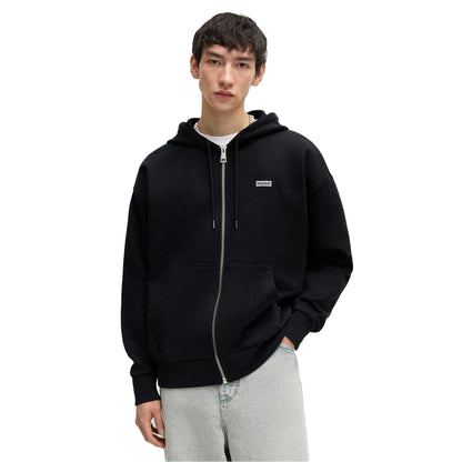 Black - Lifestyle - Hugo Mens Nardimez Logo Full Zip Hoodie