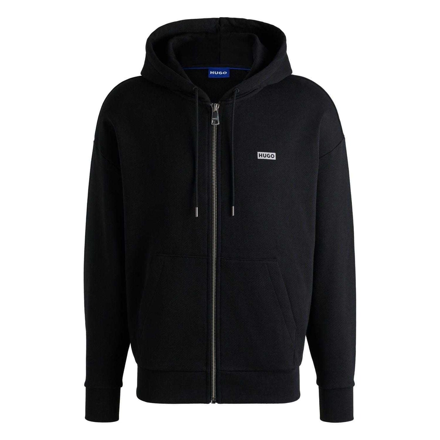 Black - Front - Hugo Mens Nardimez Logo Full Zip Hoodie