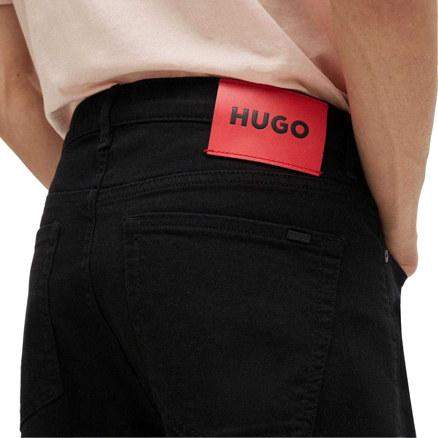 Black - Side - Hugo Mens 634 Tapered Jeans