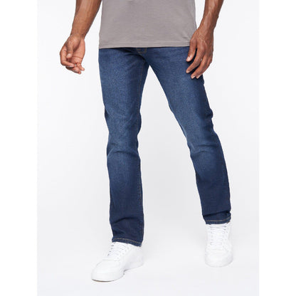 Navy - Front - Crosshatch Mens Cadman Straight Jeans