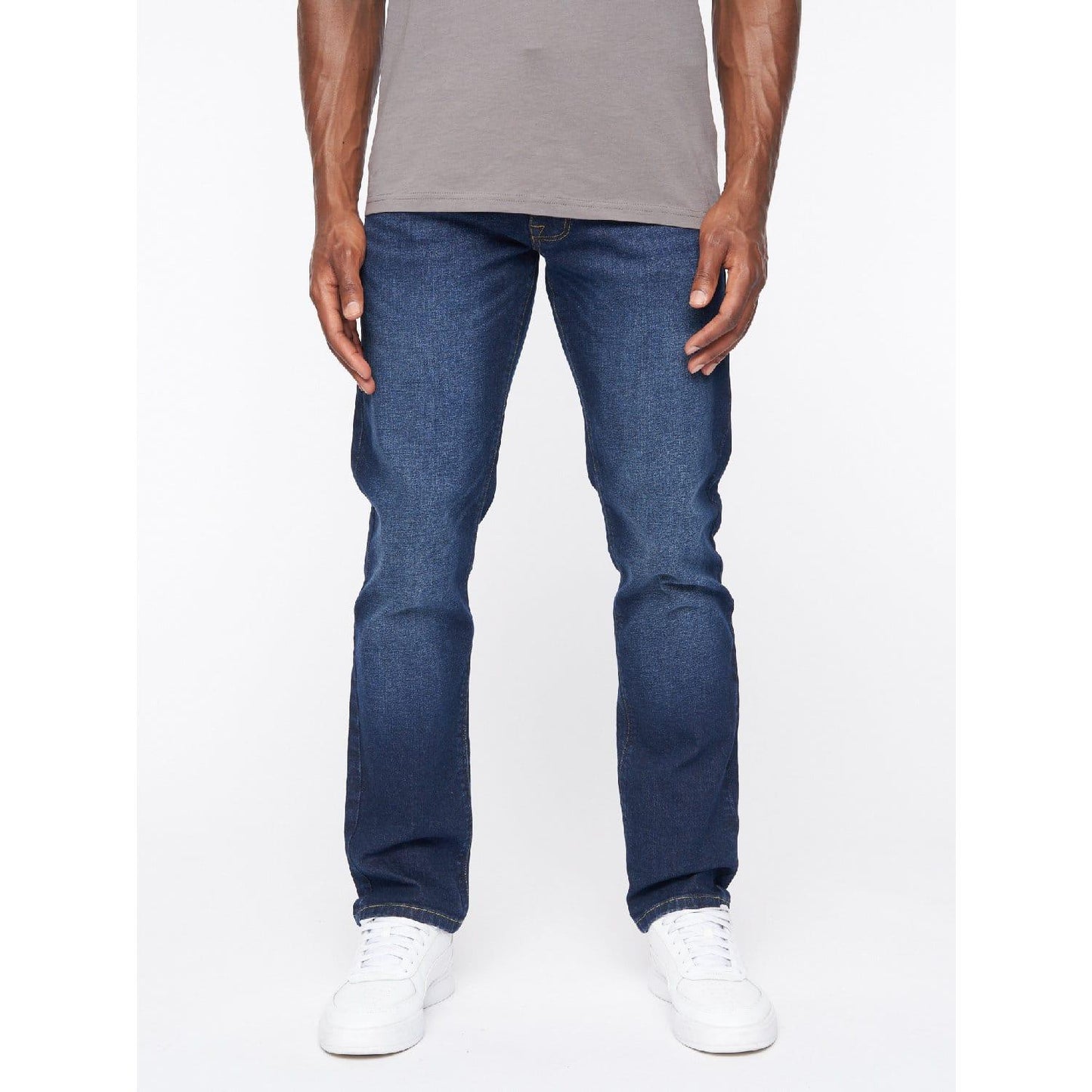 Blue - Back - Crosshatch Mens Cadman Straight Jeans