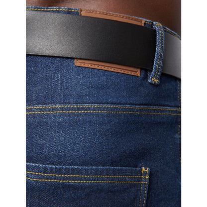 Blue - Close up - Crosshatch Mens Cadman Straight Jeans