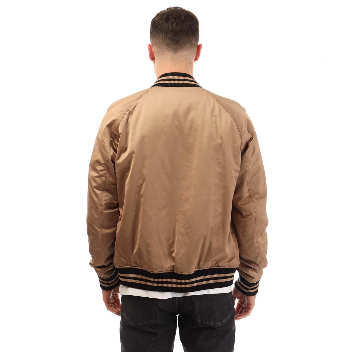 Beige - Back - Boss Mens Crospa Bomber Jacket