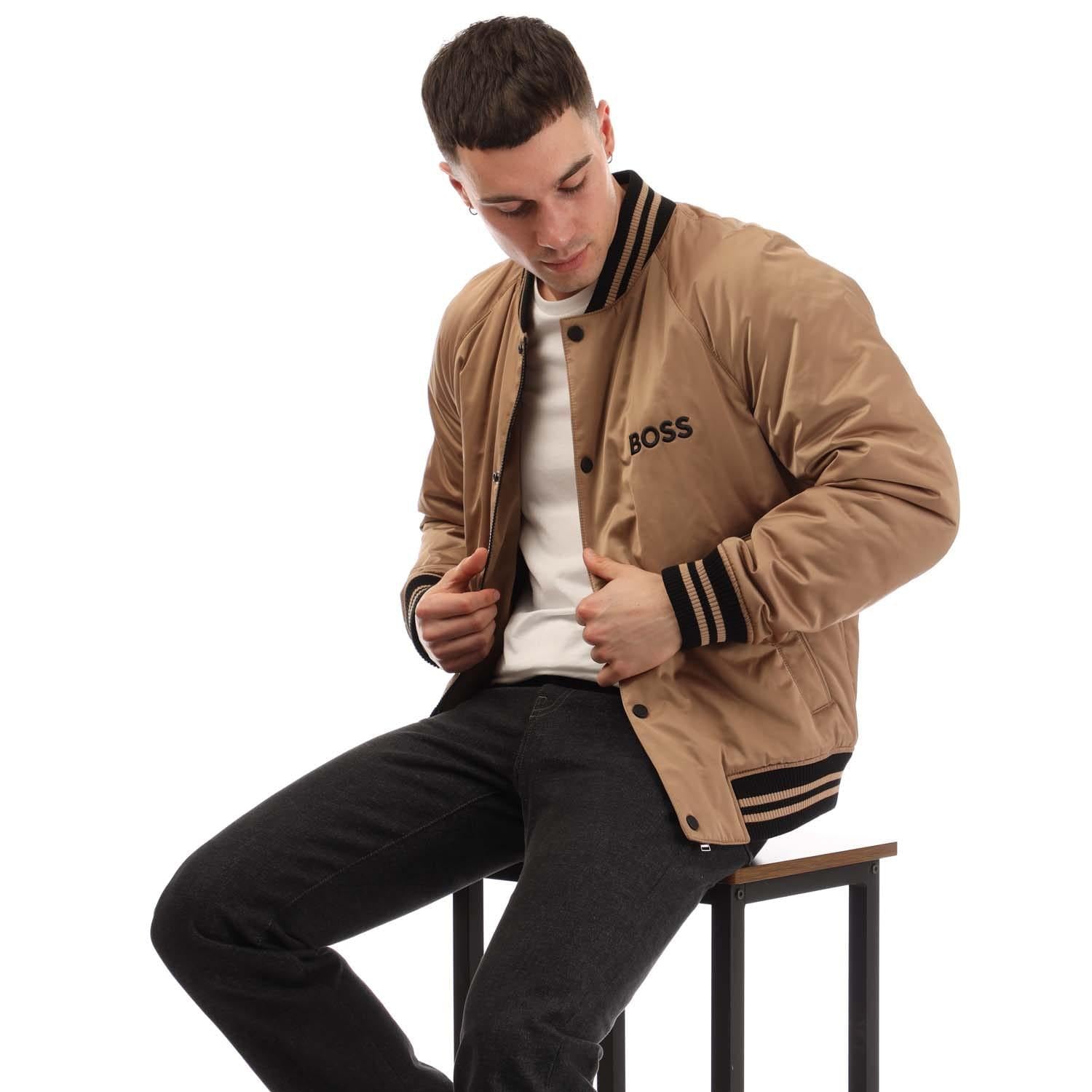 Beige - Lifestyle - Boss Mens Crospa Bomber Jacket