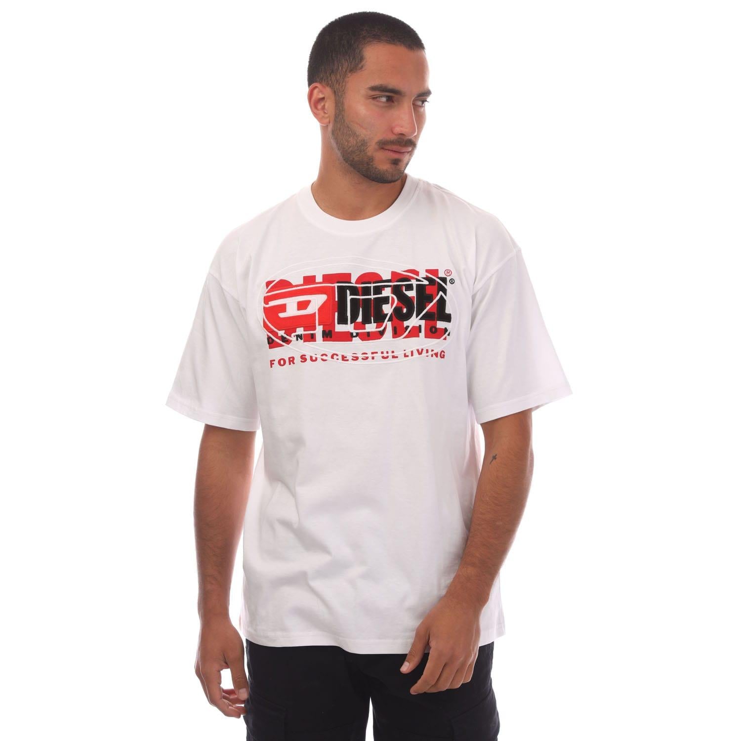 White - Front - Diesel Mens T-Boxt T-Shirt