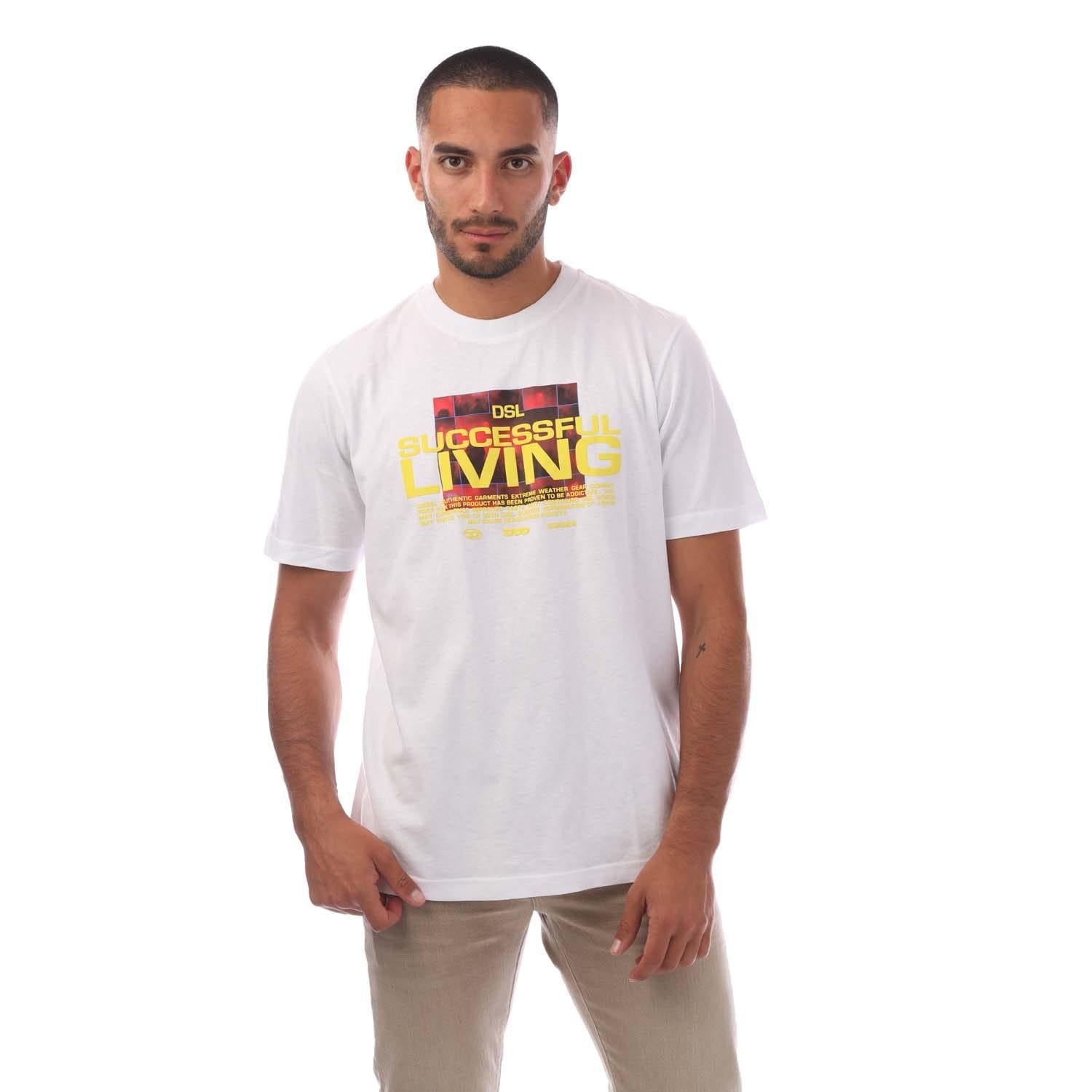 White - Front - Diesel Mens T-Just-N5 T-Shirt
