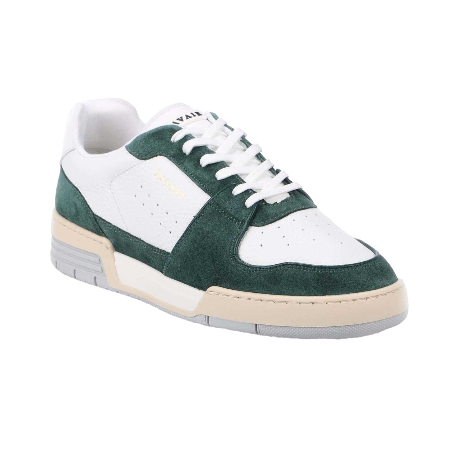 White-Green - Front - Lavair Mens Vadum Leather Trainers
