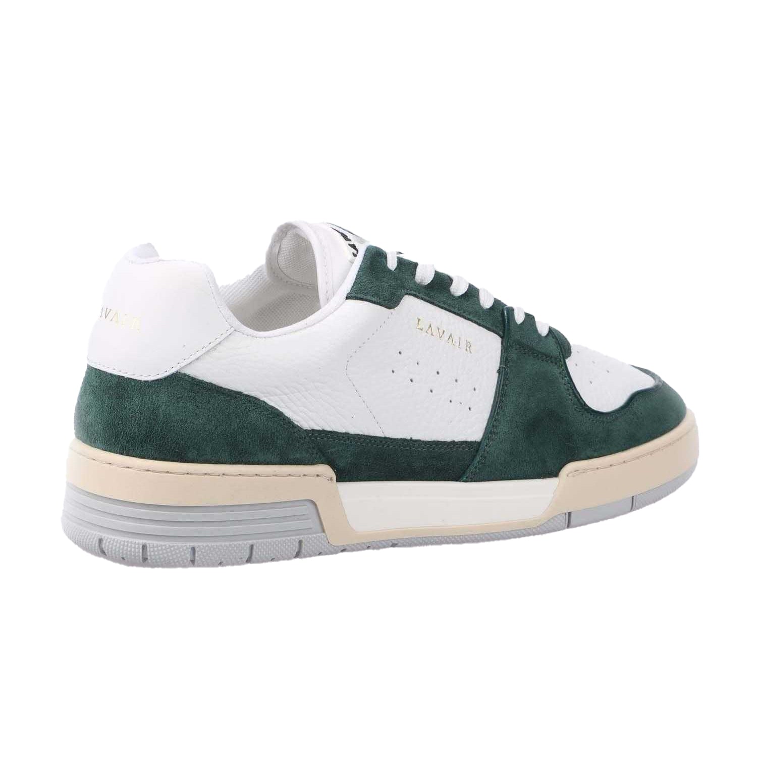 White-Green - Pack Shot - Lavair Mens Vadum Leather Trainers