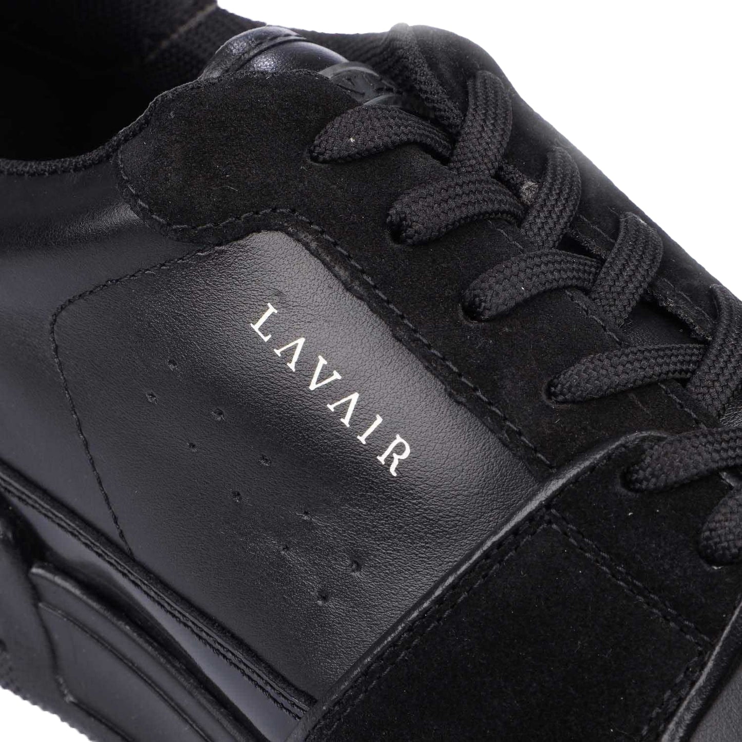 Black - Pack Shot - Lavair Mens Vadum Leather Trainers