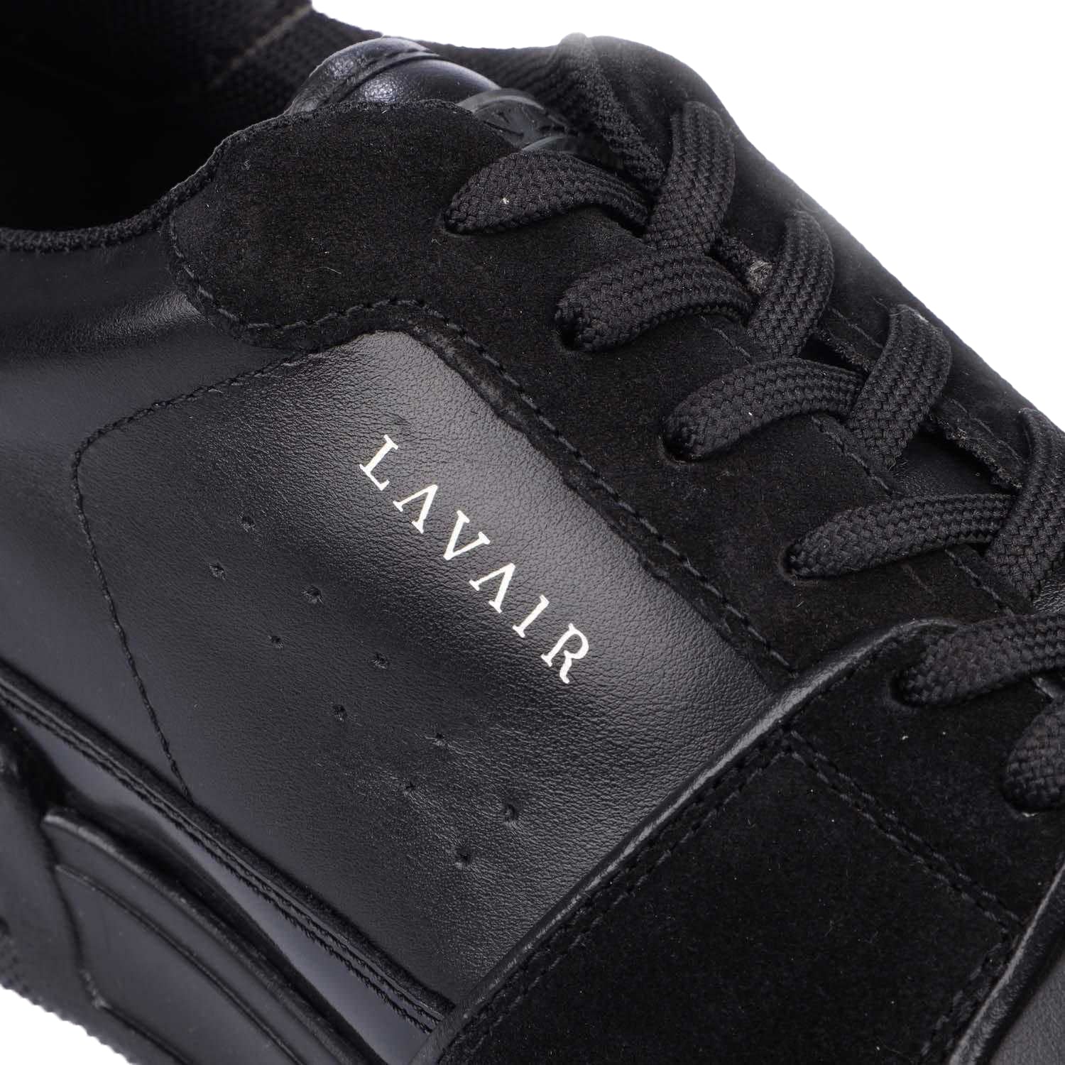 Black - Pack Shot - Lavair Mens Vadum Leather Trainers