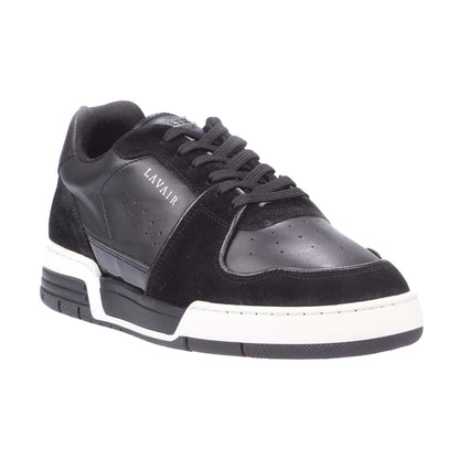 White-Black - Front - Lavair Mens Vadum Leather Trainers