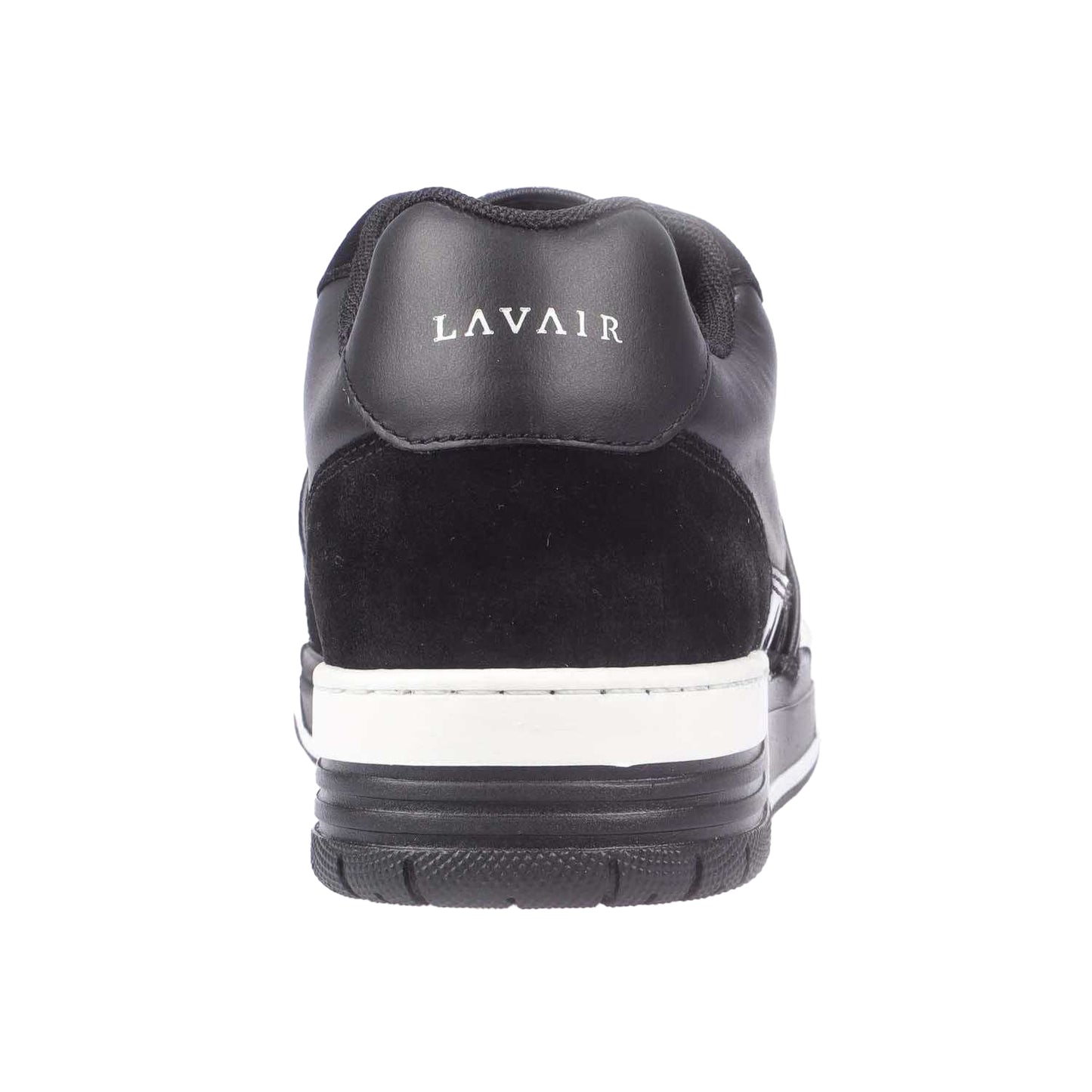 White-Black - Back - Lavair Mens Vadum Leather Trainers
