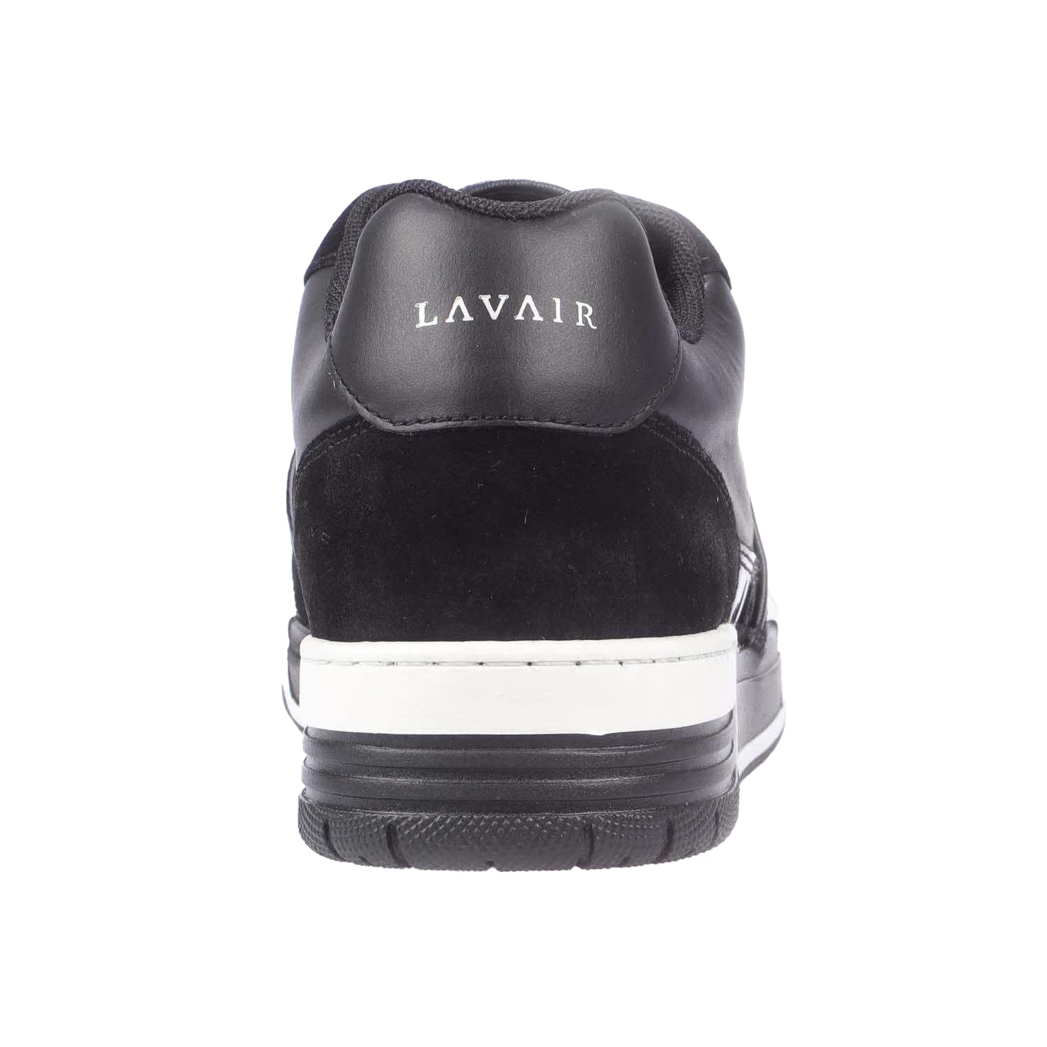 White-Black - Back - Lavair Mens Vadum Leather Trainers