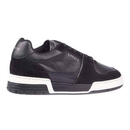 White-Black - Pack Shot - Lavair Mens Vadum Leather Trainers
