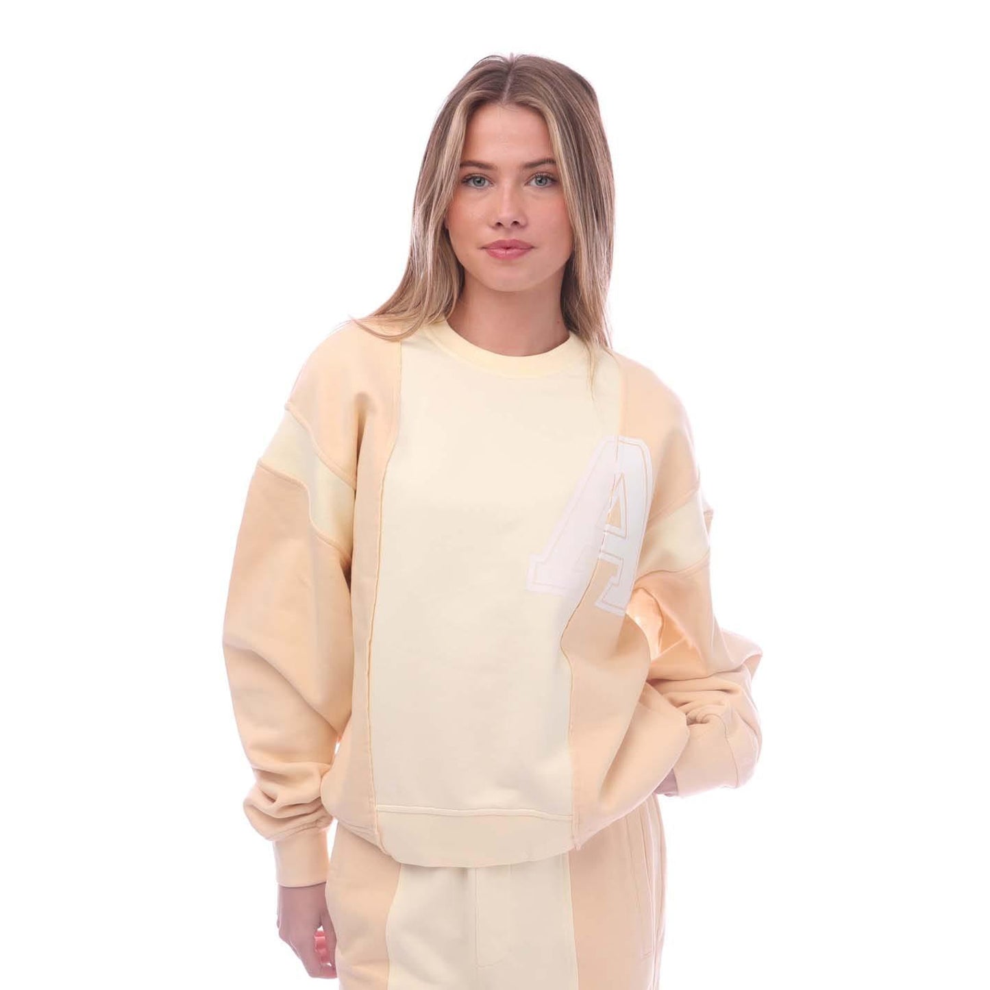 Off White - Front - Ambush Womens-Ladies Varsity Crew Neck Sweatshirt