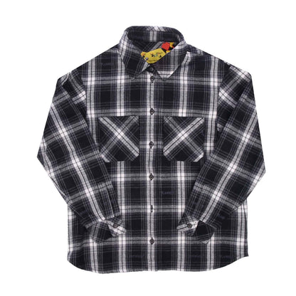 Black-White - Front - Off White Childrens-Kids Checked Flannel Shirt