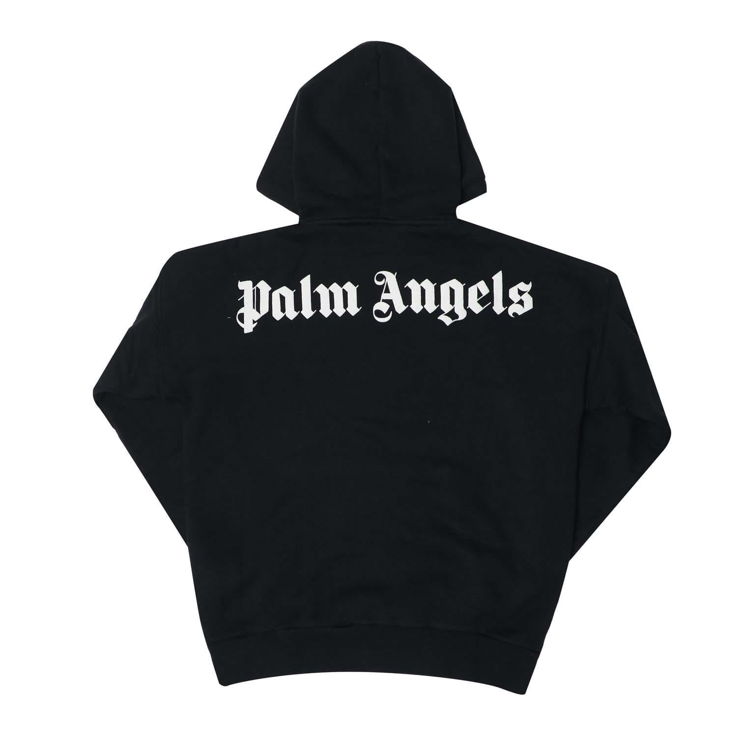 Black-White - Back - Palm Angels Childrens-Kids Classic Logo Hoodie