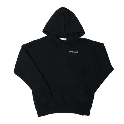 Black-White - Front - Palm Angels Childrens-Kids Classic Logo Hoodie