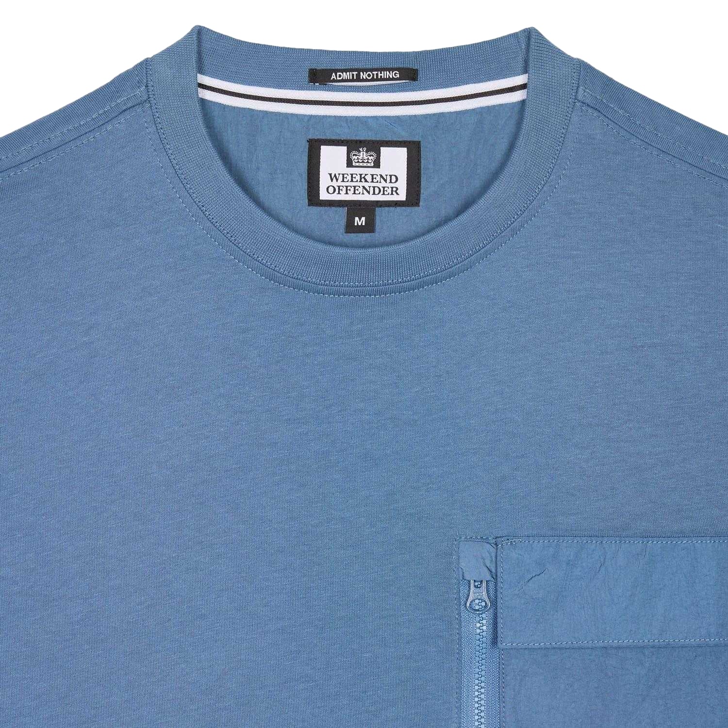 Blue - Pack Shot - Weekend Offender Mens Takaji Parachute Pocket T-Shirt
