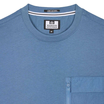 Blue - Pack Shot - Weekend Offender Mens Takaji Parachute Pocket T-Shirt