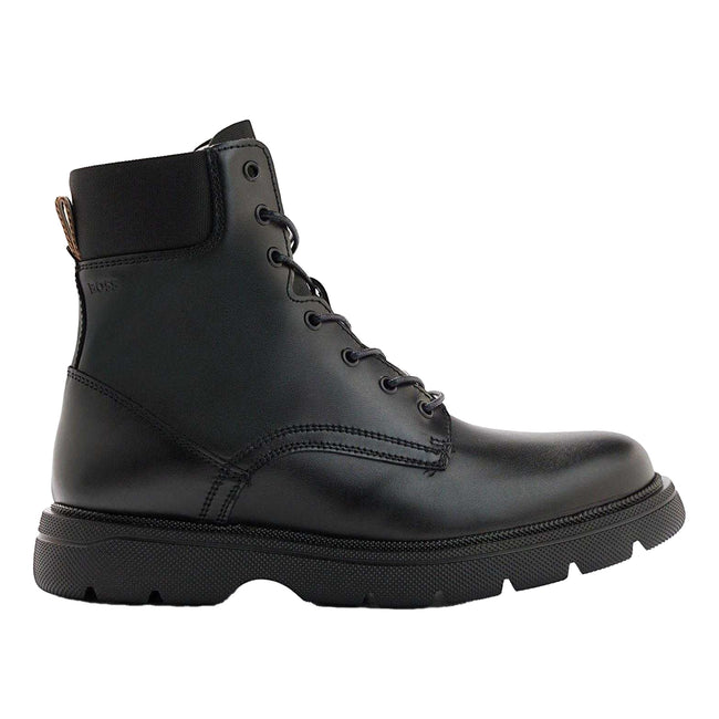 Black - Side - Hugo Boss Mens Jacob Leather Ankle Boots