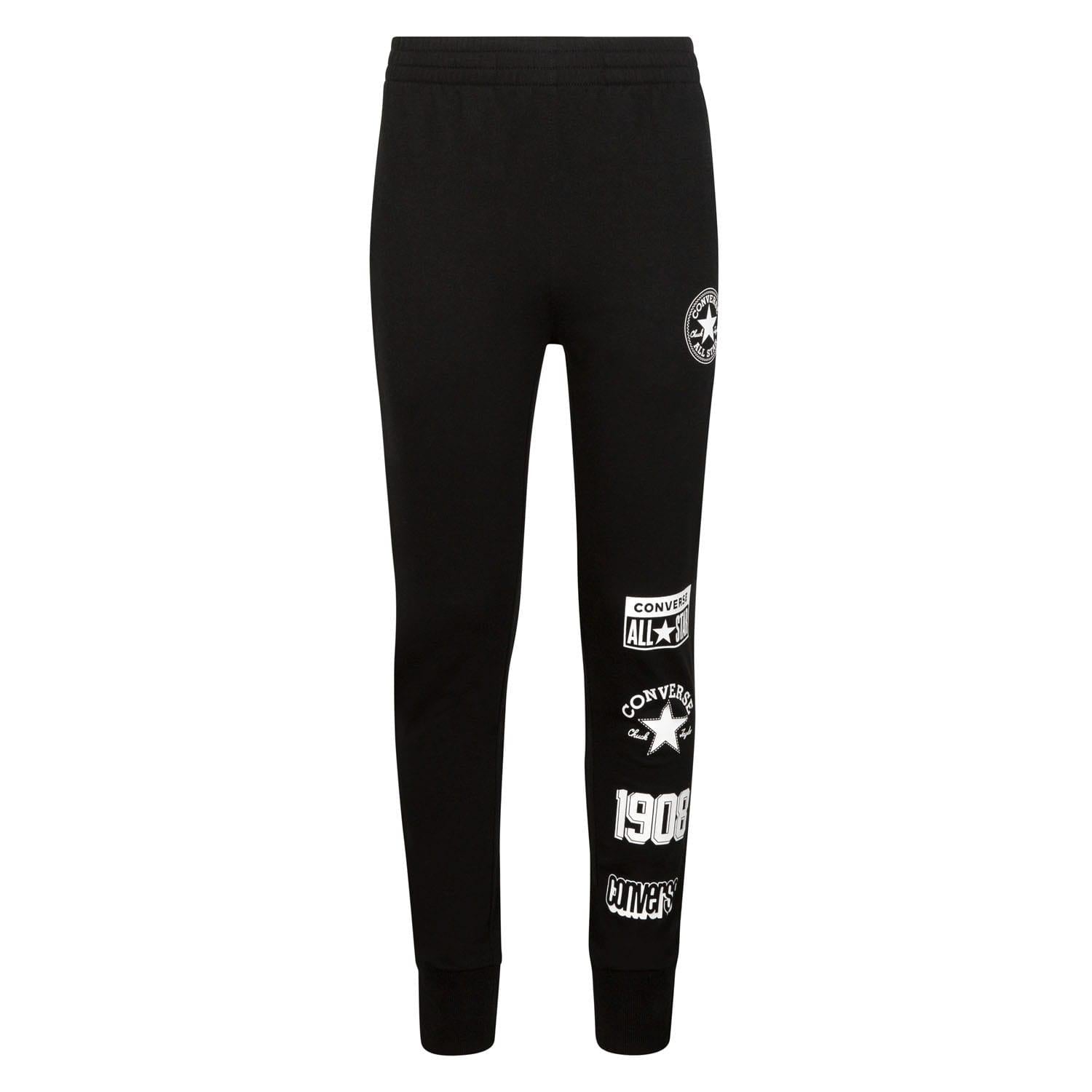 Black - Front - Converse Childrens-Kids Capsule All-Over Print Jogging Bottoms