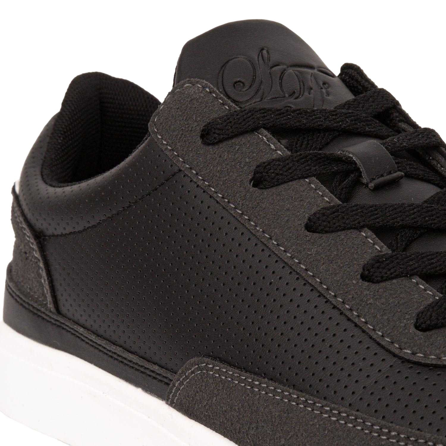 Black-Grey - Side - Loyalty & Faith Mens Polmer Trainers