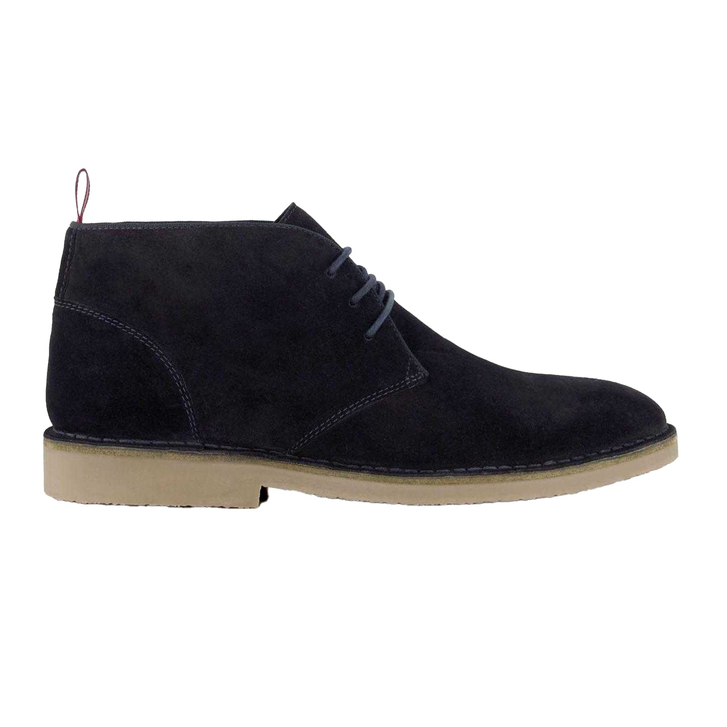 Navy - Side - Dune London Mens Creed Suede Chukka Boots
