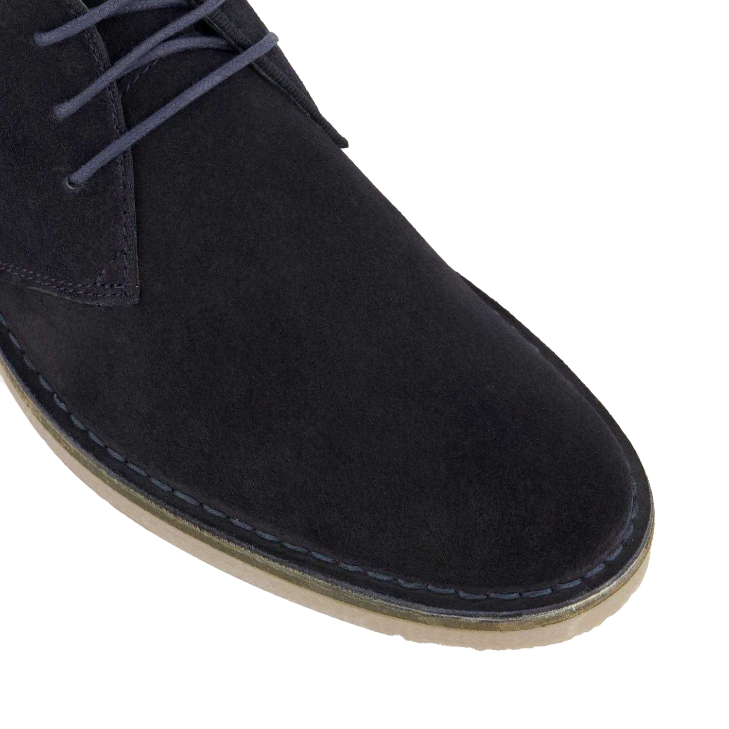 Navy - Pack Shot - Dune London Mens Creed Suede Chukka Boots