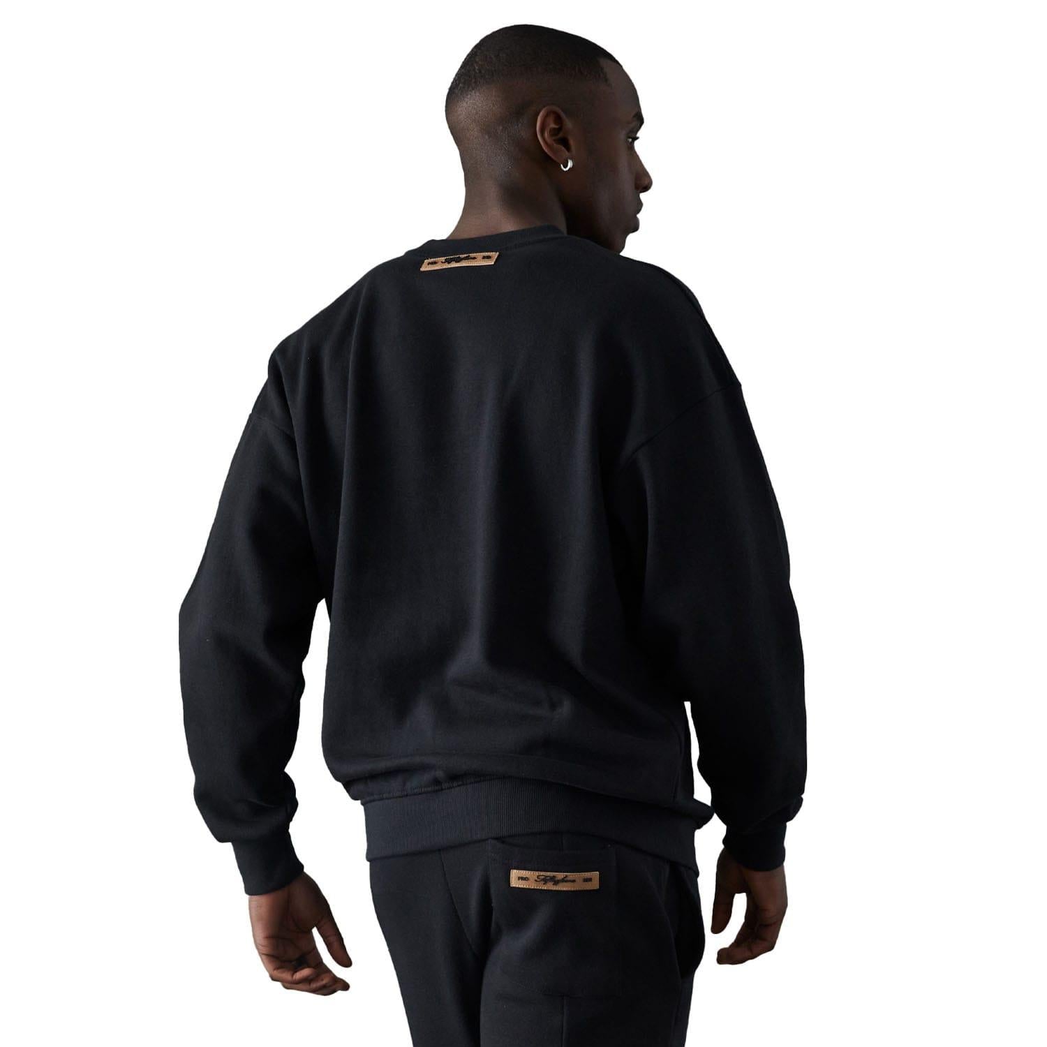 Black - Back - Fiftyfive Mens Vitels Logo Crew Neck Sweatshirt