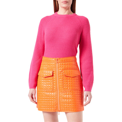 Red - Side - Hugo Womens-Ladies Radoje-1 Quilted Mini Skirt