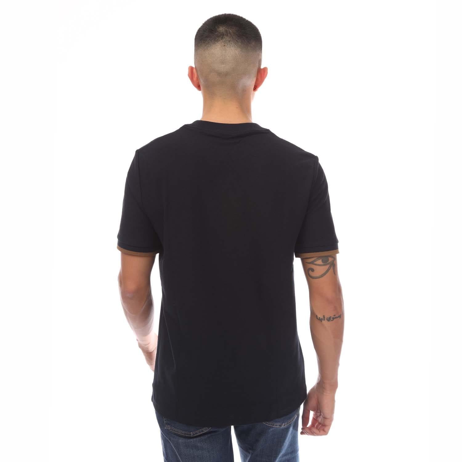 Navy - Back - Fred Perry Mens Pique Tipped T-Shirt