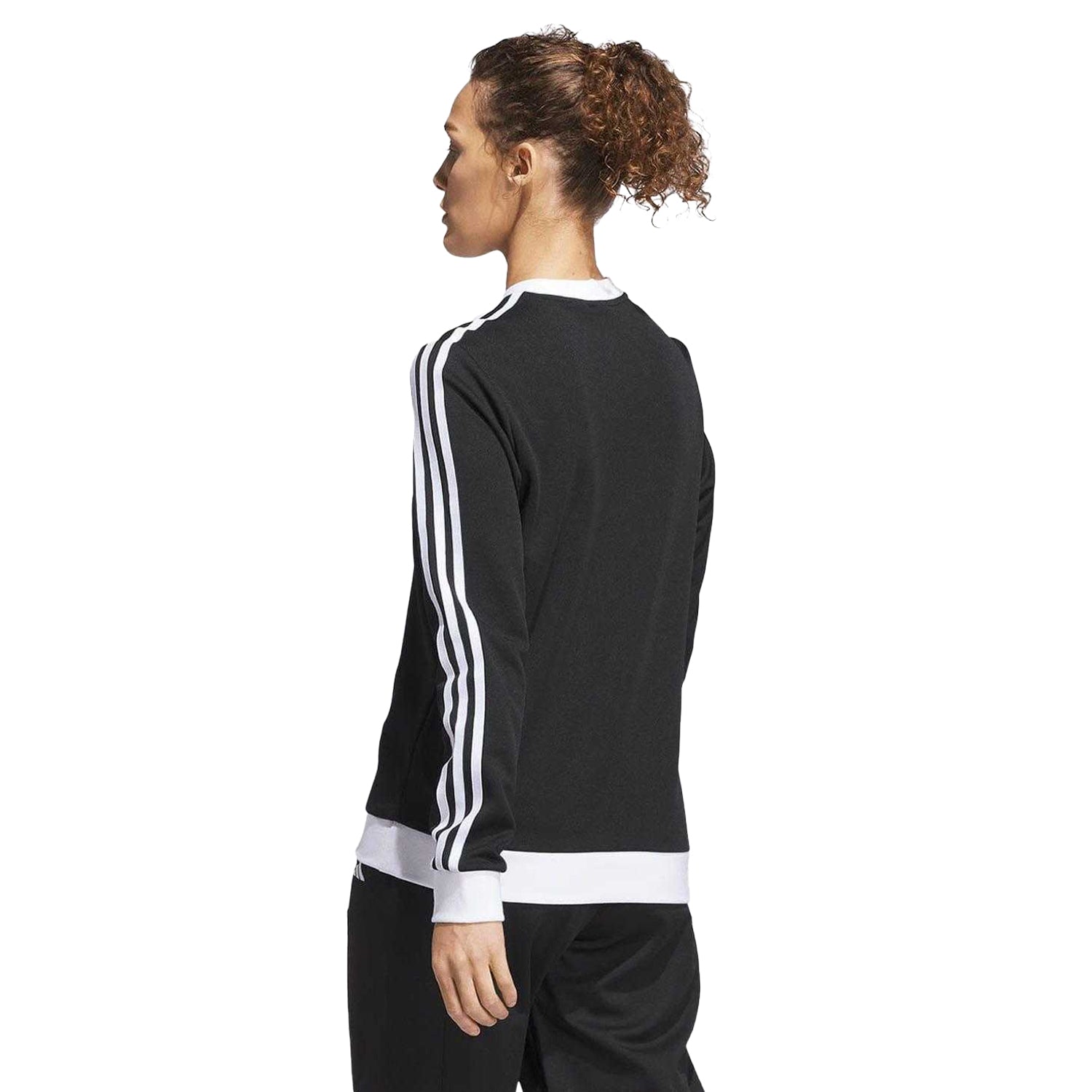 Black - Back - Adidas Womens-Ladies Long-Sleeved Golf Sweatshirt