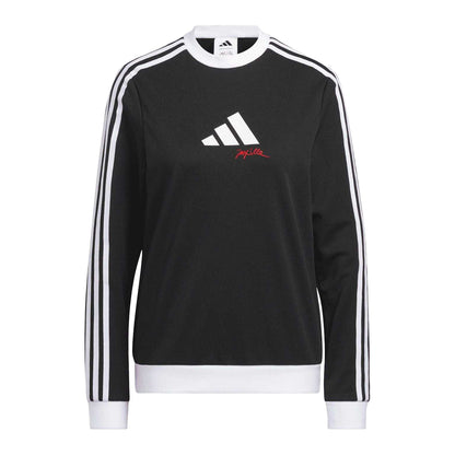 Black - Front - Adidas Womens-Ladies Long-Sleeved Golf Sweatshirt