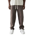 Brown - Front - Fiftyfive Mens Verlus Straight Leg Jogging Bottoms
