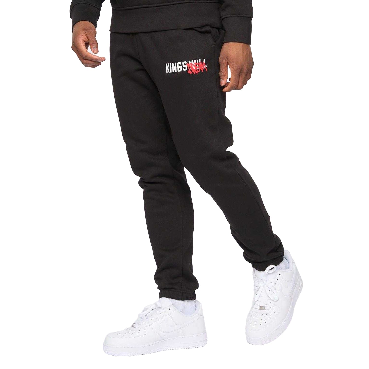 Black - Side - Kings Will Dream Mens Tagged Jogging Bottoms