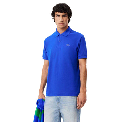 Blue - Side - Lacoste Mens L.12.12 Badge Classic Polo Shirt