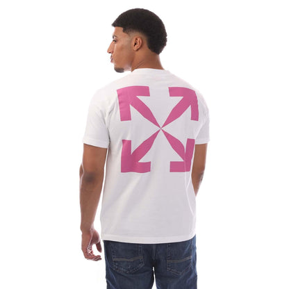 White-Pink - Back - Off White Mens Dj Slim 90s T-Shirt