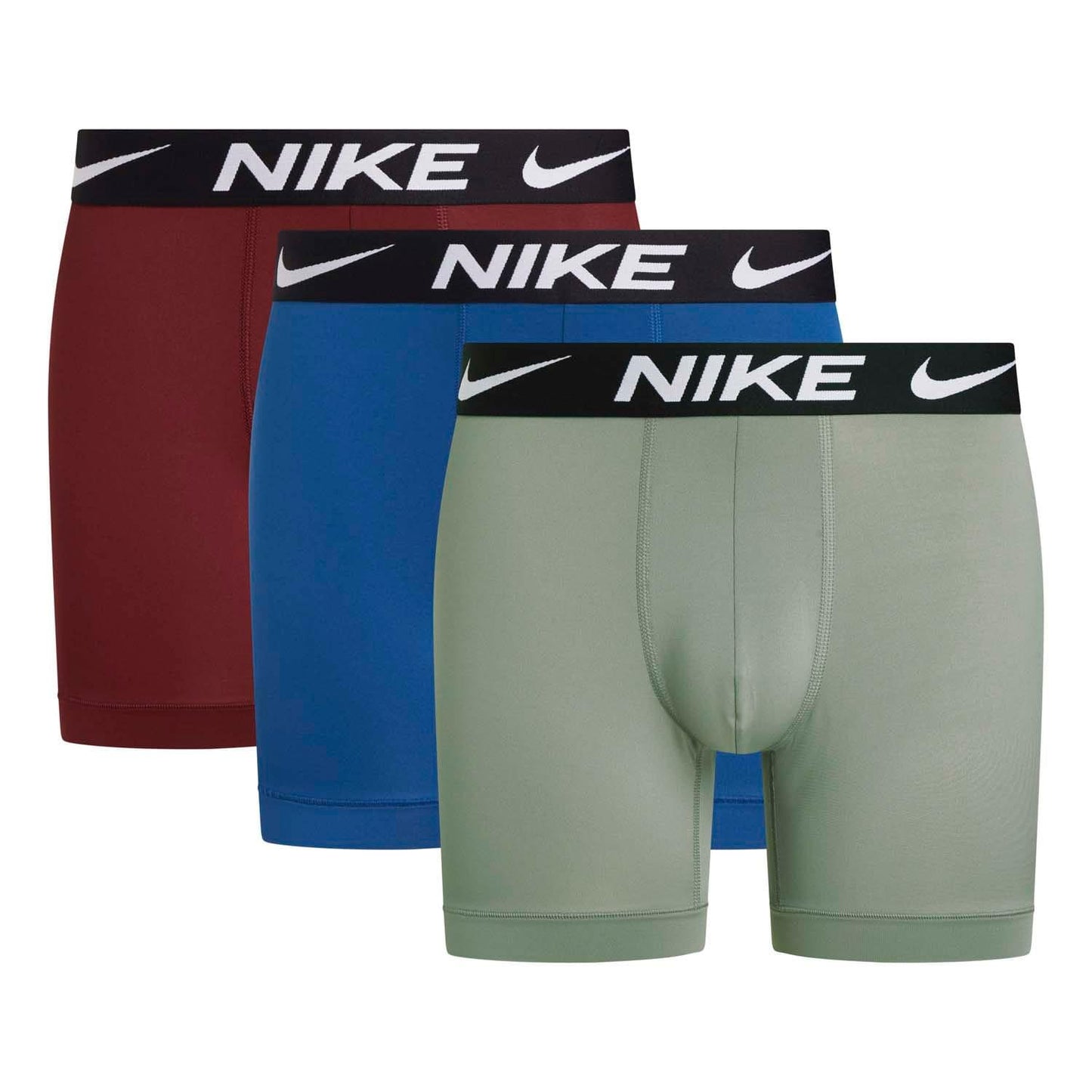 Stucco-Blue-Team Red - Front - Nike Mens Dri-FIT Essential Micro Boxer Shorts (Pack of 3)