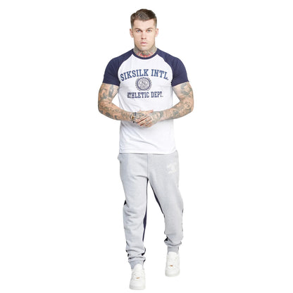 Grey - Lifestyle - SikSilk Unisex Adult Contrast Jogging Bottoms