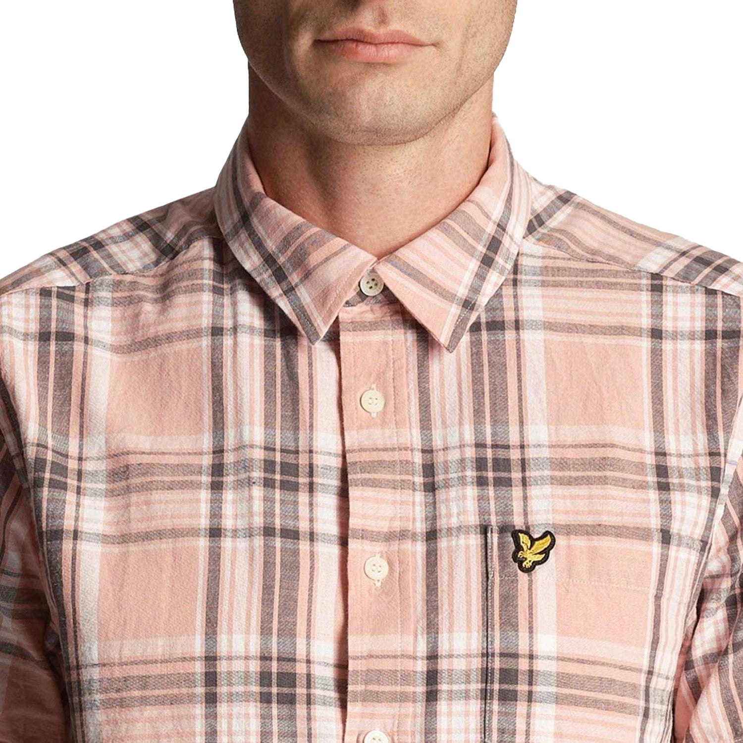 Pink - Lifestyle - Lyle & Scott Mens Checked Linen Short-Sleeved Shirt