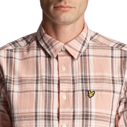Pink - Lifestyle - Lyle & Scott Mens Checked Linen Short-Sleeved Shirt