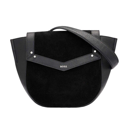 Black - Front - Boss Ivy Leather Handbag