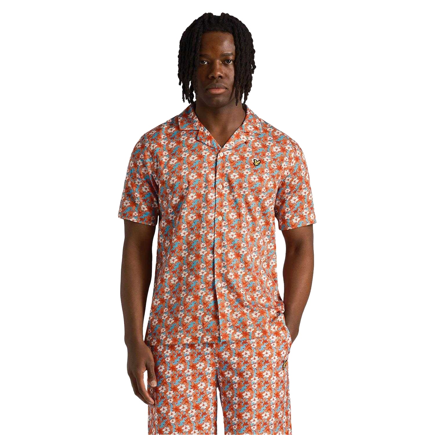 Orange - Front - Lyle & Scott Mens Floral Pattern Resort Shirt
