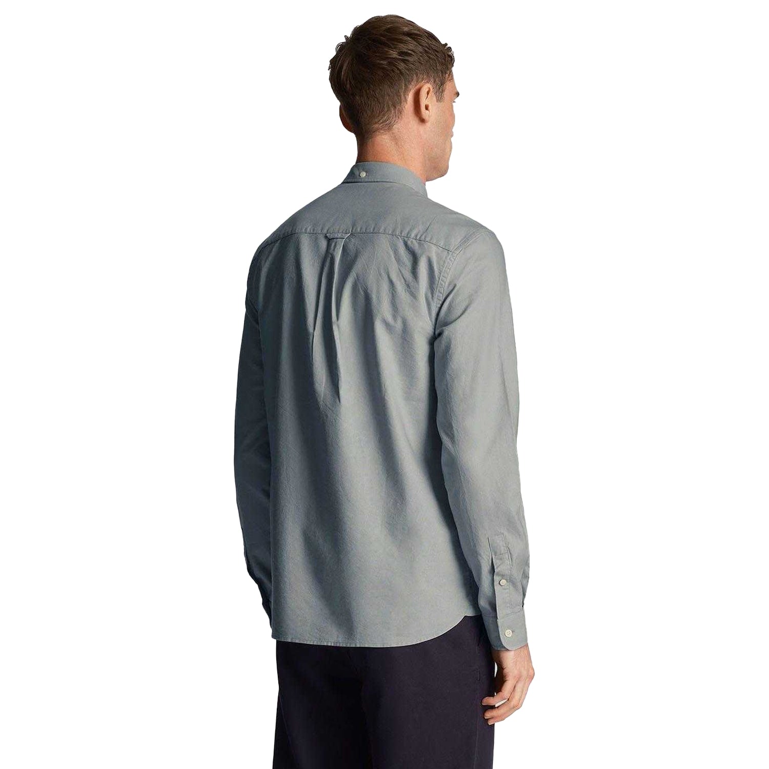 Blue - Back - Lyle & Scott Mens Lightweight Regular Shirt