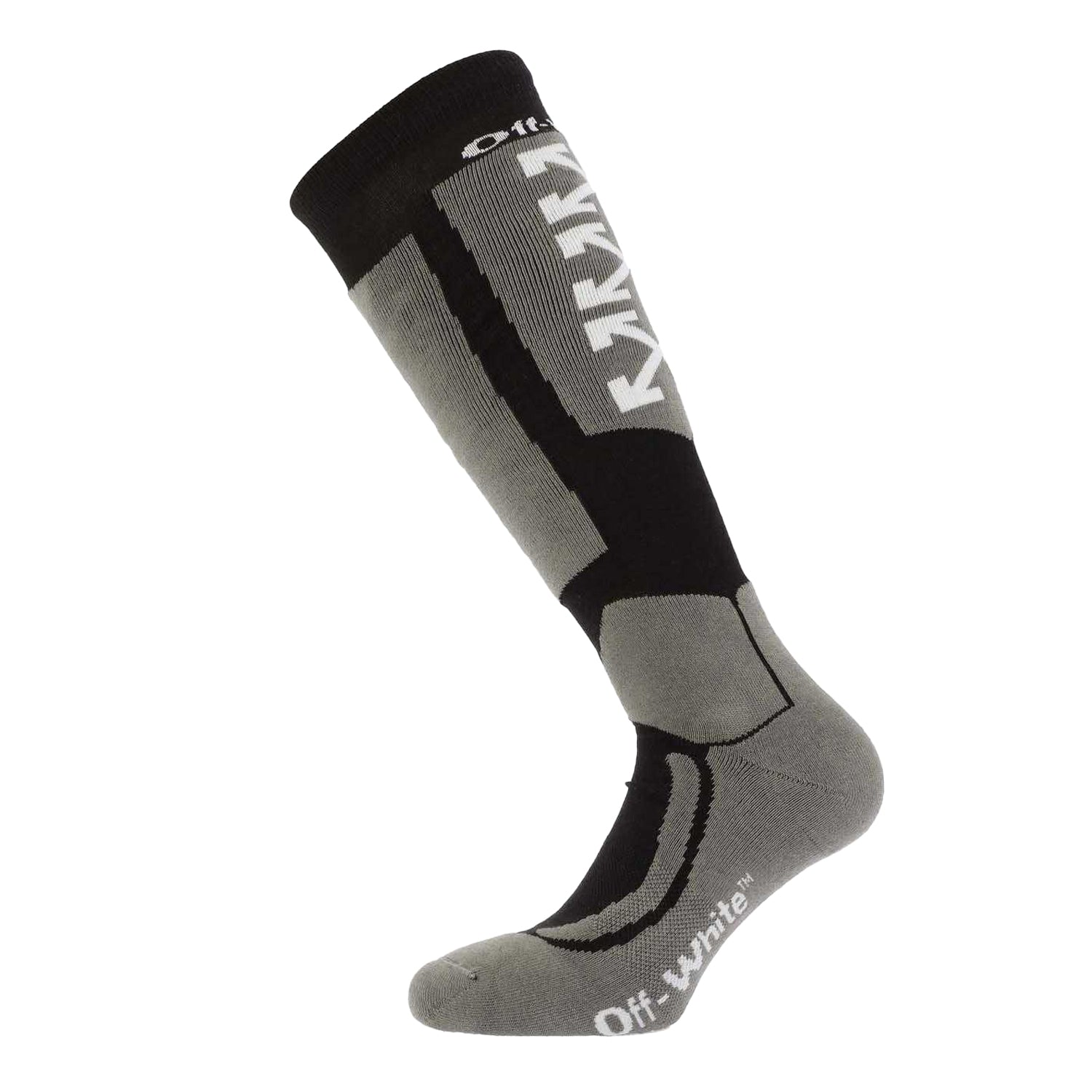 Grey-White - Front - Off White Mens Bounce Ski Socks
