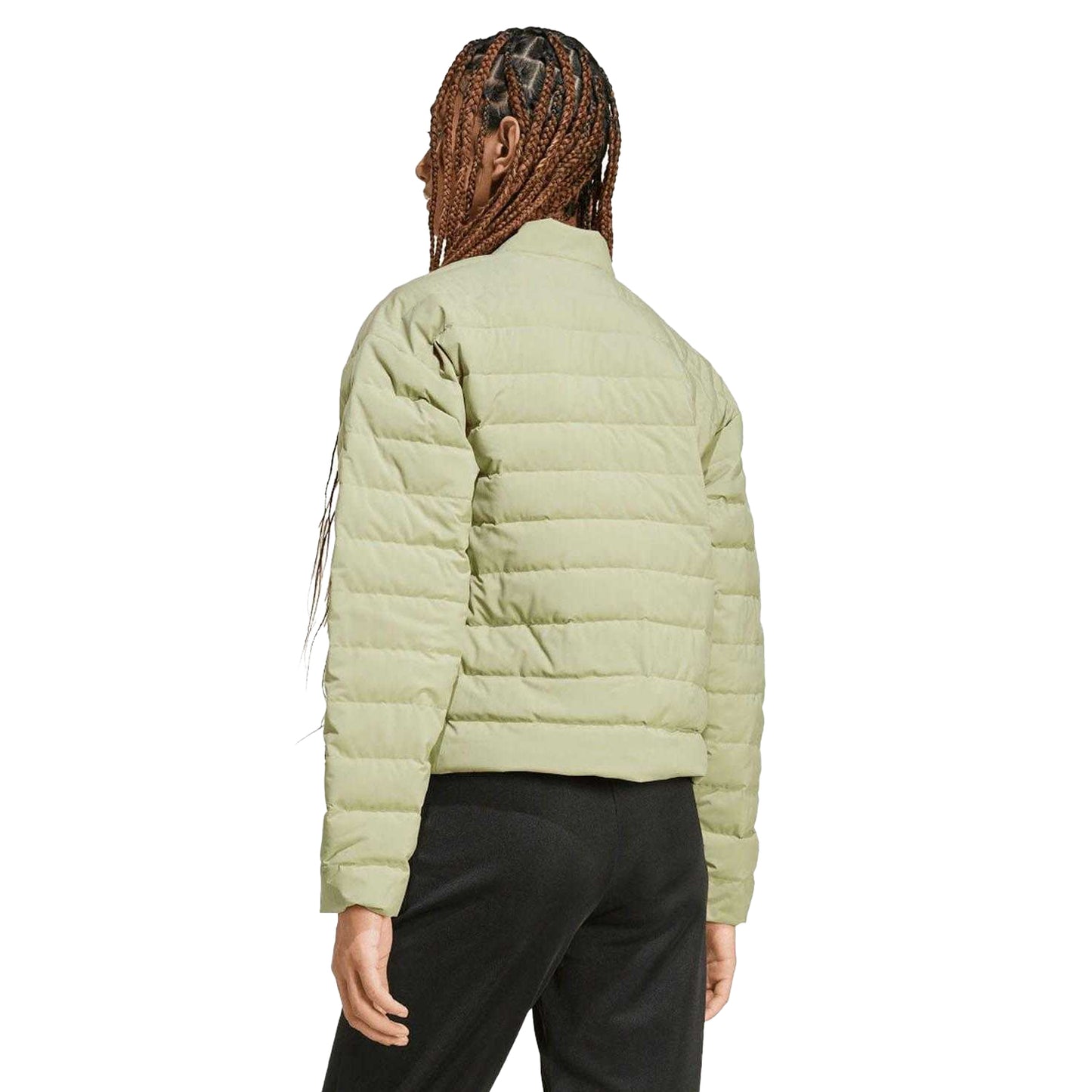 Green - Back - Adidas Womens-Ladies Helionic Light Padded Jacket